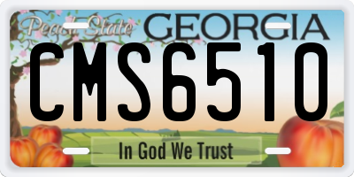 GA license plate CMS6510