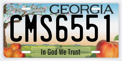 GA license plate CMS6551