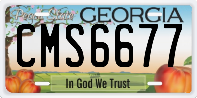 GA license plate CMS6677
