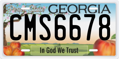 GA license plate CMS6678