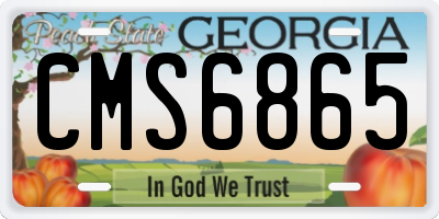 GA license plate CMS6865
