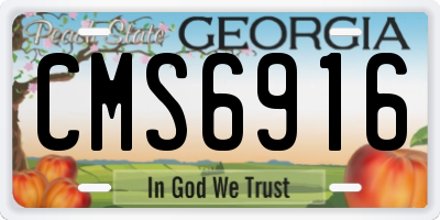 GA license plate CMS6916