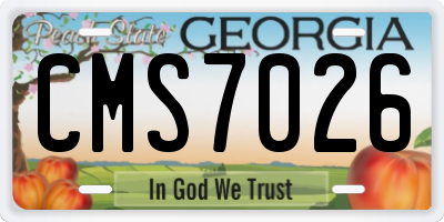 GA license plate CMS7026