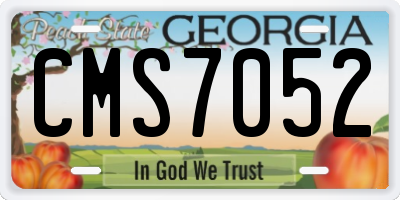 GA license plate CMS7052
