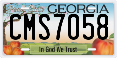 GA license plate CMS7058