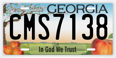 GA license plate CMS7138