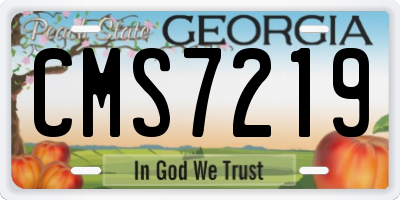 GA license plate CMS7219