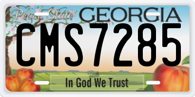 GA license plate CMS7285