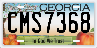 GA license plate CMS7368