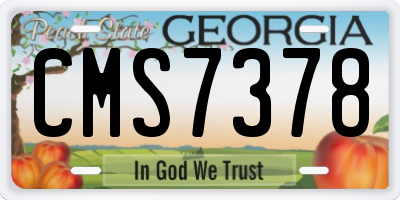 GA license plate CMS7378