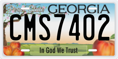 GA license plate CMS7402