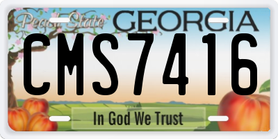 GA license plate CMS7416