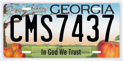 GA license plate CMS7437