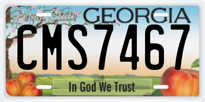 GA license plate CMS7467