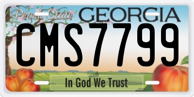 GA license plate CMS7799