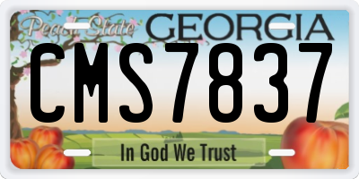 GA license plate CMS7837