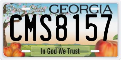 GA license plate CMS8157