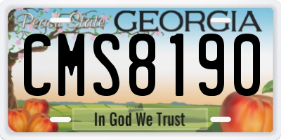 GA license plate CMS8190