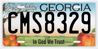 GA license plate CMS8329