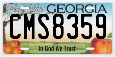 GA license plate CMS8359