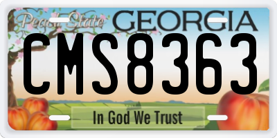 GA license plate CMS8363