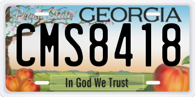 GA license plate CMS8418