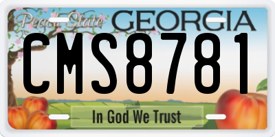 GA license plate CMS8781