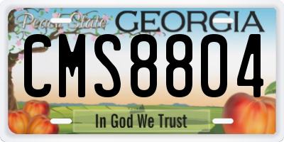 GA license plate CMS8804