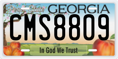 GA license plate CMS8809