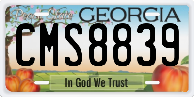 GA license plate CMS8839