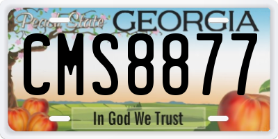 GA license plate CMS8877