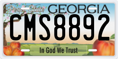 GA license plate CMS8892