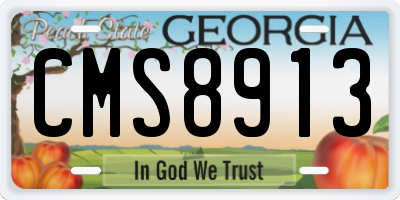 GA license plate CMS8913