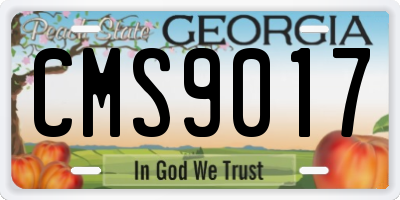 GA license plate CMS9017