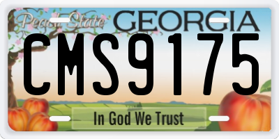 GA license plate CMS9175