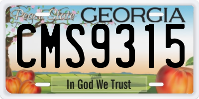 GA license plate CMS9315