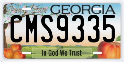 GA license plate CMS9335