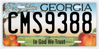 GA license plate CMS9388