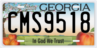 GA license plate CMS9518