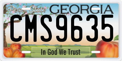 GA license plate CMS9635