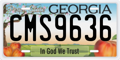 GA license plate CMS9636