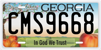 GA license plate CMS9668