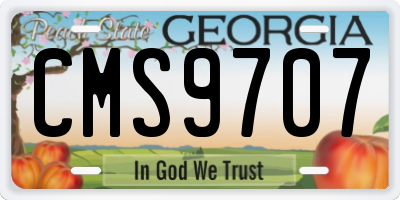 GA license plate CMS9707