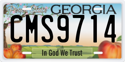 GA license plate CMS9714
