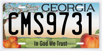GA license plate CMS9731