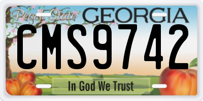 GA license plate CMS9742