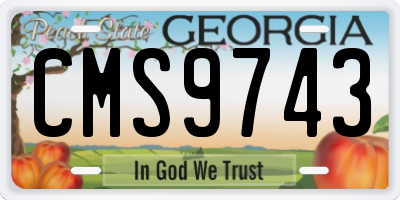 GA license plate CMS9743