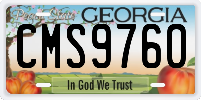 GA license plate CMS9760