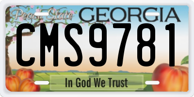 GA license plate CMS9781