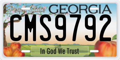GA license plate CMS9792